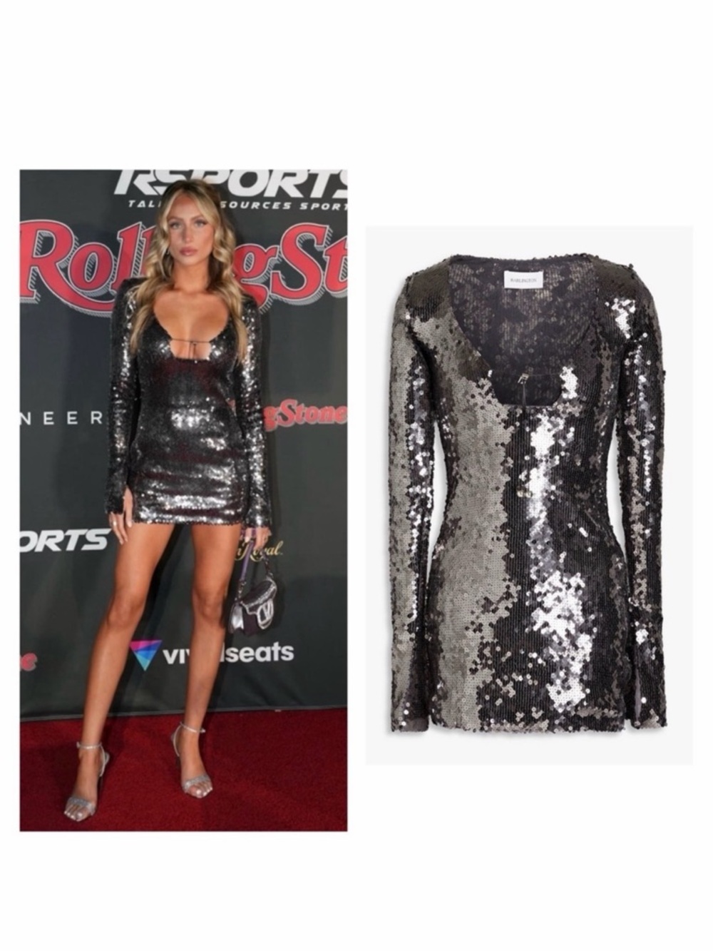 16Arlington Silver Mini Dress Sequin Keyhole 10 Cocktail Party Solaria NWT 🟡